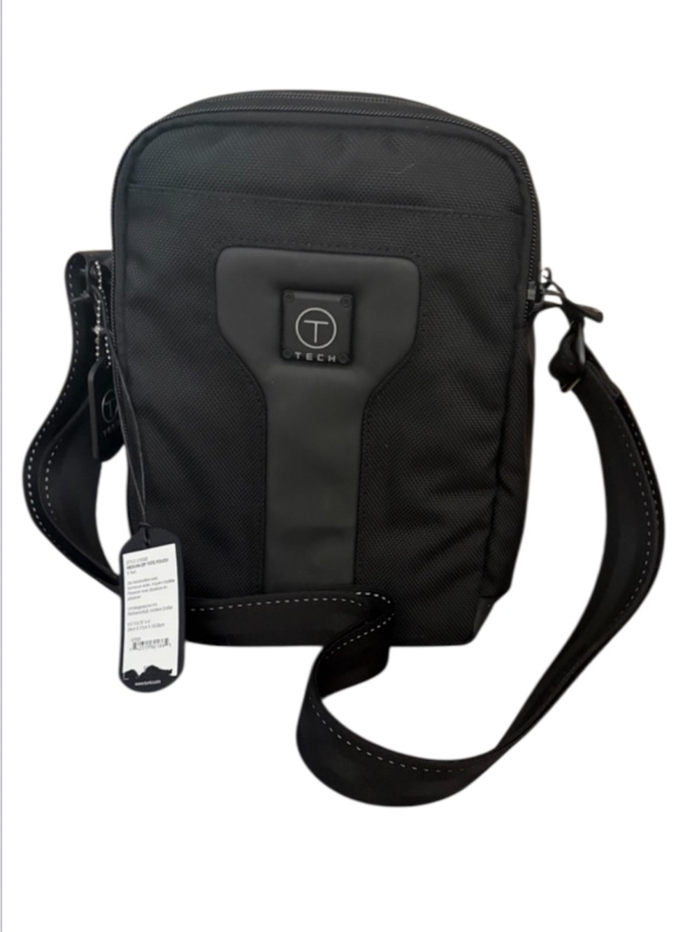 NWT Tumi T-Tech 057030D Adventure Medium Zip Tote Pouch Black Sling Crossbody